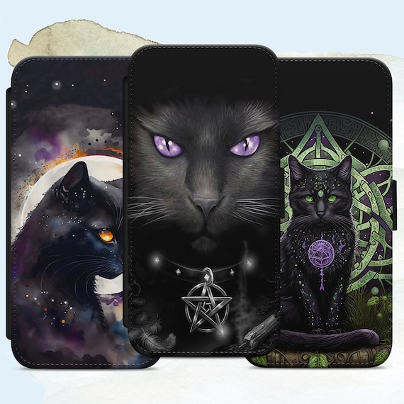 Black Cat Phone Case Wallet Black Cat Phone Case Wallet