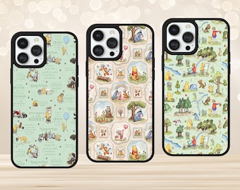 Winnie the Pooh Pattern Retro Print Eeyore phone case for iPhone Samsung Google Pixel