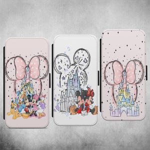 Funda para teléfono con diseño de Caste inspirada en Disney Trip, funda tipo billetera con tapa para iPhone, Samsung y Google Pixel, funda para teléfono navideña, funda rosa para teléfono, bonito regalo