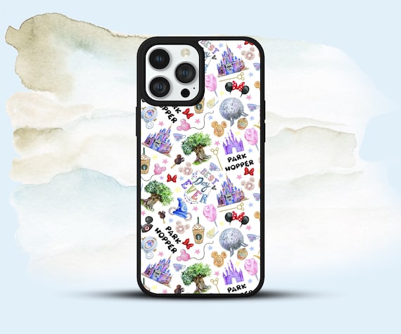 Disney trip inspired castle pattern phone case back cove for iPhone Samsung Google Pixel Many models available.