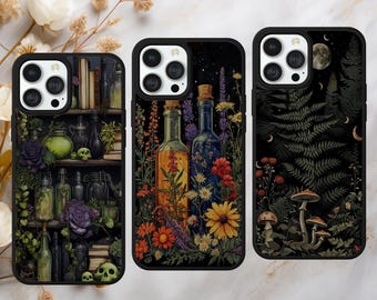Witchy Herbs & Mushroom Gothic Floral Phone Case Cover