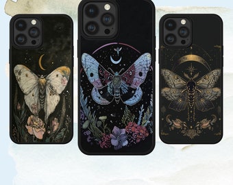 Witchy Moth Celestial Print Phone Case: iPhone, Samsung, Pixel