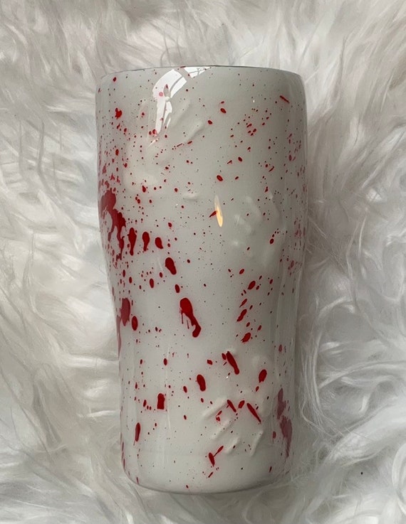 Handmade Blood Spatter Tumbler: Stainless Steel, Epoxy Finish