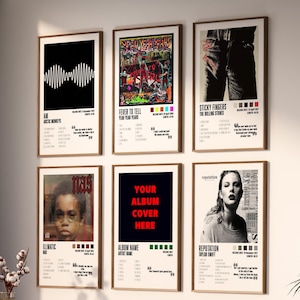 SET 3er Set Benutzerdefinierte Album Poster Minimalistisches Wandposter | Musikinspirierter Kunstdruck | Modernes Wohndekor I Personalisierter Album Print