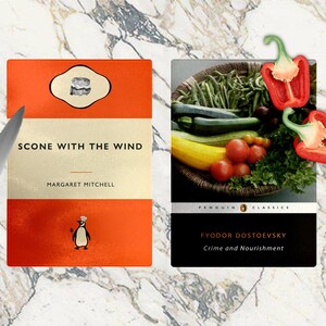 Literary Pun Tempered Glass Chopping Board: Penguin Classic Inspired