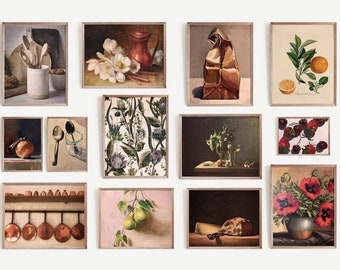 Rustic Kitchen Gallery Wall Art Prints: Vintage Decor Set (Digital Download)