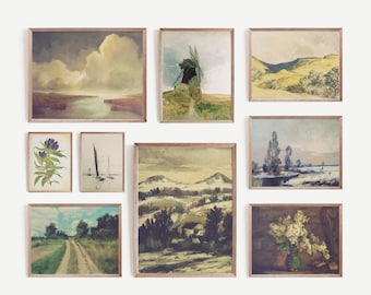 Vintage French Country Art Print Set: Rustic Gallery Wall (Digital Download)