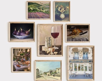 Vintage French Kitchen Art Prints: Gallery Wall Set of 8 (Digital Download)