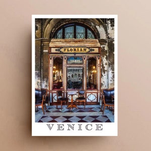 Caffe Florian Venice Travel Poster Art Print St Mark Square Literary Destination Cafe image 8