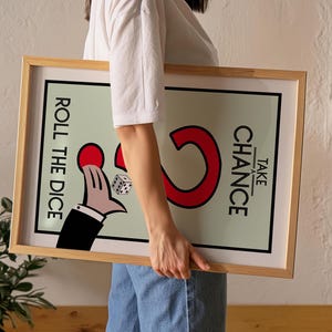Take a Chance Motivational Monopoly-Inspired Poster - Inspirational Wall Art for Entrepreneurs, Office Decor, Home Workspace Aesthetic