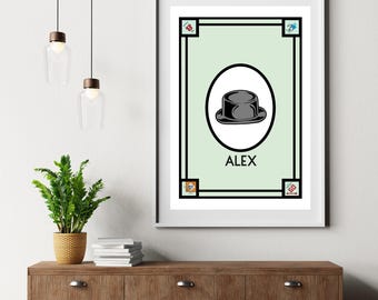 Personalized Monopoly Art Print: Custom Board Game Home Decor