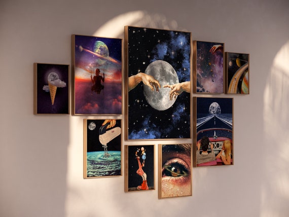 Retro Futurism Collage Poster. Retro Cosmic Art. Vintage Collage Art Print.  Vintage Wall Decor Aesthetic Room Decor Digital Download Gallery - Etsy