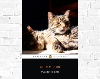 John Milton Purradise Lost/Paradise Lost Cat Pun Literary Classic Poster Art Print