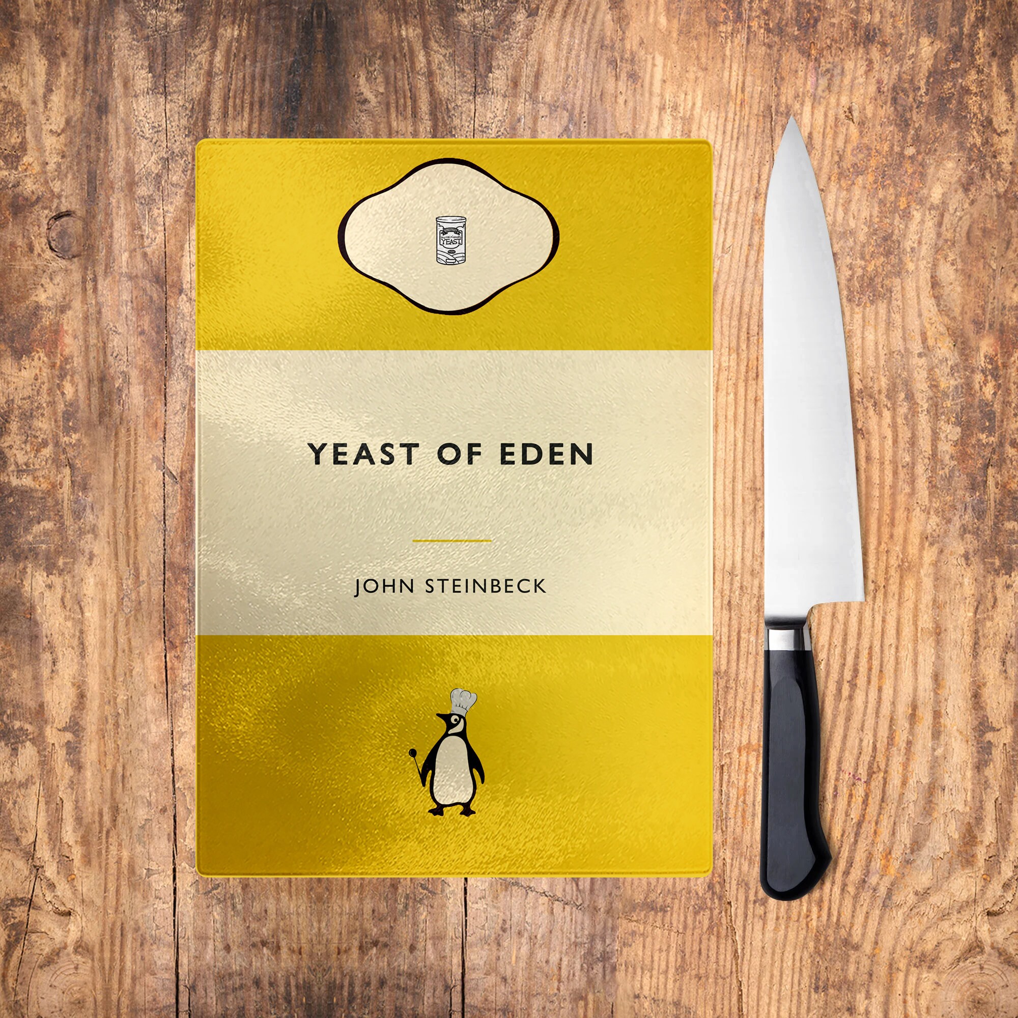 Yeast of Eden Cutting Board. John Steinbeck East of Eden Classic American Literature Homeware Kitchen Decor. Penguin Book Cover gift