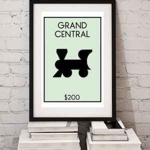 Monopoly Print Wall Art Poster Bespoke Station Poster Property Home Decor Gift Idea Board Game art office decor New Home gift