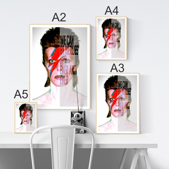 Heroes David Bowie Lyrics Poster. We Can Be Heroes Ziggy Stardust