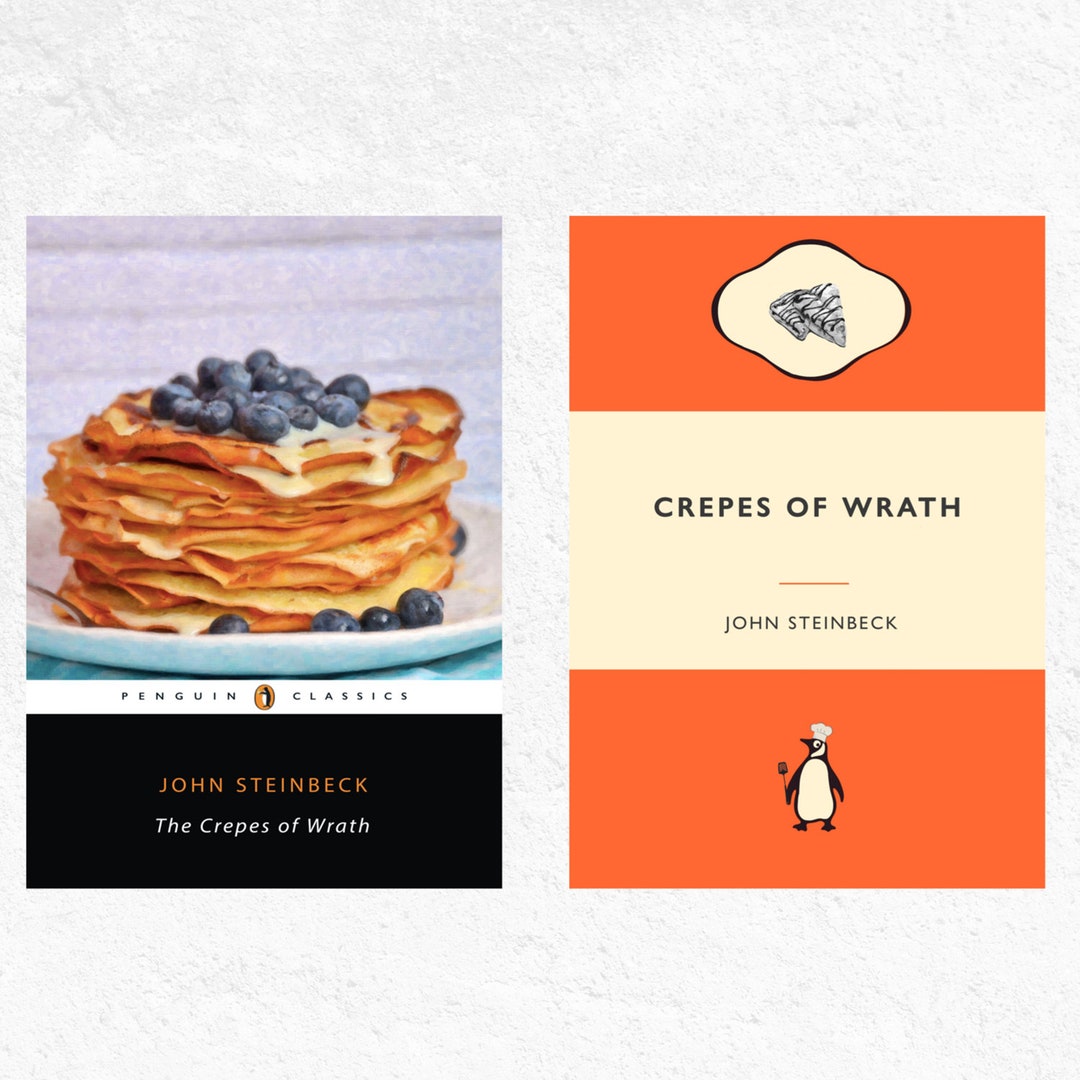 The Crepes of Wrath. Literary Food Pun Mock Book Cover Poster. John