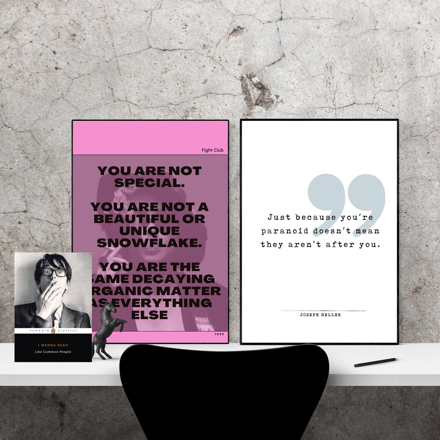 ファイト・クラブの名言ポスター：ブラッド・ピット、映画の壁アート - Etsy 日本, image size:1500x1500