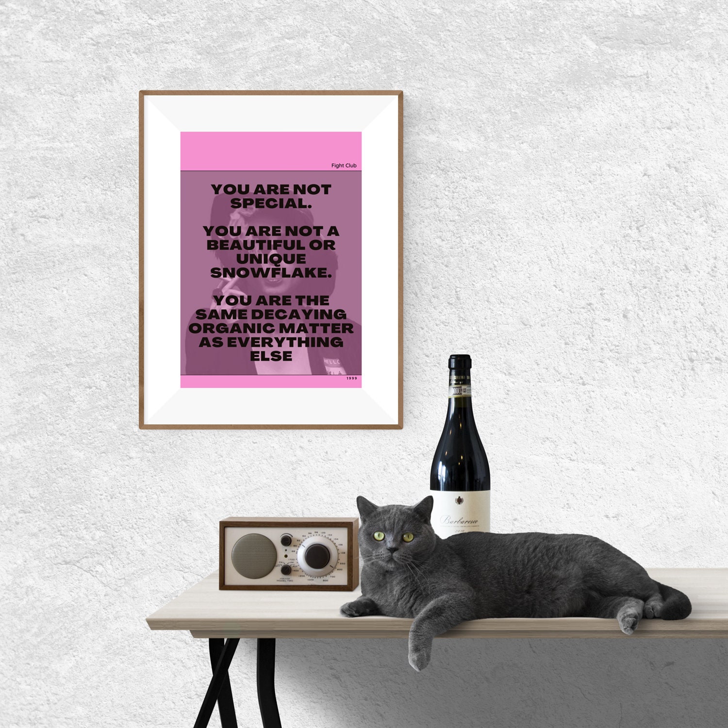 ファイト・クラブの名言ポスター：ブラッド・ピット、映画の壁アート - Etsy 日本, image size:1500x1500