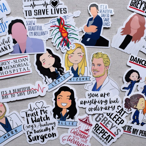 Grey's Anatomy Water Proof Stickers