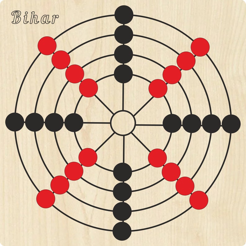 Wooden Intelligence Games 5 Pcs, Dama Surakarta Bihar 9 Taş 3 Taş - Etsy