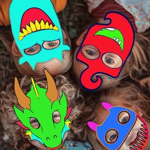 6 Monster Masks Halloween Costume - Scary and Fun, Perfect for Kids and Adults, Unique Design for Parties  and Trick or Treating