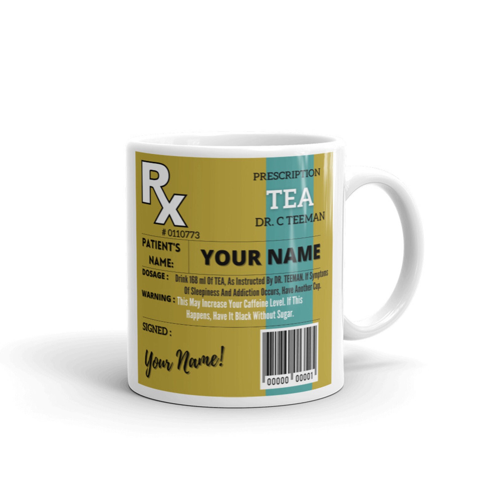 Prescription Coffee  Personalized Gift  Coffee Mug Tea Cup Gifts 