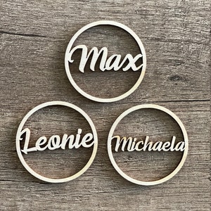 small loops rings with name name plate personalized with name place card guest gift gift tag pendant