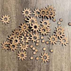 100 Pieces Scatter Decoration Wooden Table Decoration Craft Accessories Star Starlet Set Christmas Xmas