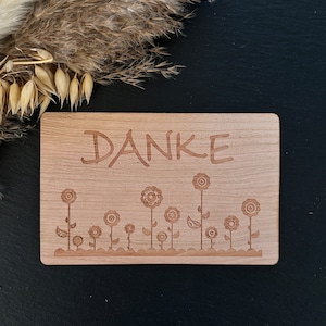Grußkarte aus Holz Danke Karte Danke Dankeschön Geschenk Geschenkkarte nachhaltig