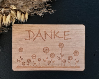 Greeting card made of wood Thank you card Thank you Thank you gift Gift card sustainable