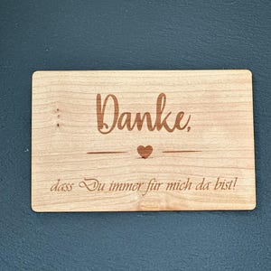 Grußkarte aus Holz Danke Karte  Dankeschön Geschenk Geschenkkarte nachhaltig Danke, dass du für mich da bist