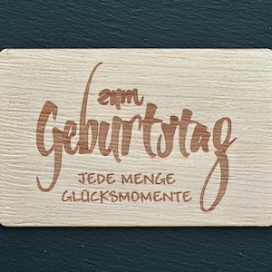 Carte de voeux en bois Carte Carte cadeau pour anniversaire plein de moments heureux Carte d'anniversaire Carte durable Carte en bois Carte de félicitations