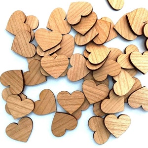 50 scattered wooden heart table decorations natural wedding decorative hearts scattered parts straight 2 cm 3 cm 4 cm image 3