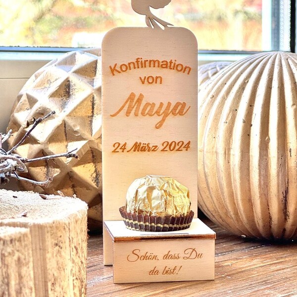 Display guest gift gift confirmation communion gift chocolate holder personalized with name and date