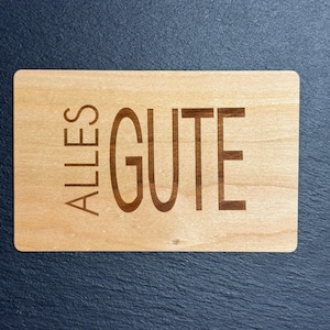 Carte de voeux en bois Carte cadeau Carte cadeau TOUT LE MEILLEUR Carte d'anniversaire Carte durable Carte en bois Carte de félicitations