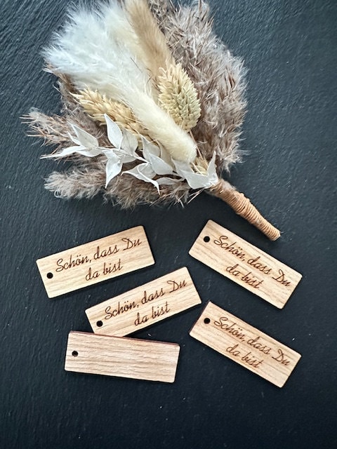 100 Holz-Anhänger Mit Hanfseil – Leere Rechtecke Zum Bemalen, Beschriften, Verschenken
