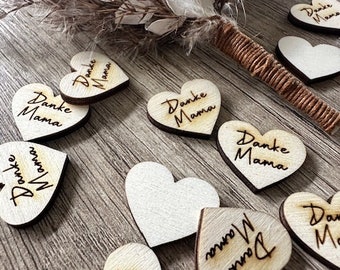 Décoration de table coeur en bois décoration Merci maman coeurs décoratifs pièces à disperser fête des mères maman