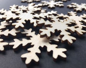 25 Litter Decoration Wooden Table Decoration Craft Accessories Christmas Xmas Snowflake Flake Decoration Set Christmas Xmas Wood Crafts Table Decoration