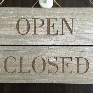 Door Sign Decoration Country House Vintage Shabby Retro Open + Closed Decorative Sign Set