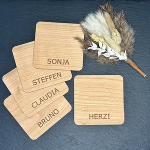 Sottobicchiere per birra in LEGNO personalizzato con sottobicchiere per nome, segnaposto, regalo per gli ospiti, sottobicchiere
