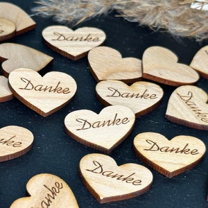 50 Streudeko Holz Herz Tischdeko Danke Dankeschön Hochzeit Dekoherzen Streuteile