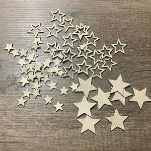 150 Scatter Decoration Table Craft Star Stars Starlets Decoration Set Christmas Xmas Wood Craft Wooden Stars Wooden Star Table Decoration S Set Decoration
