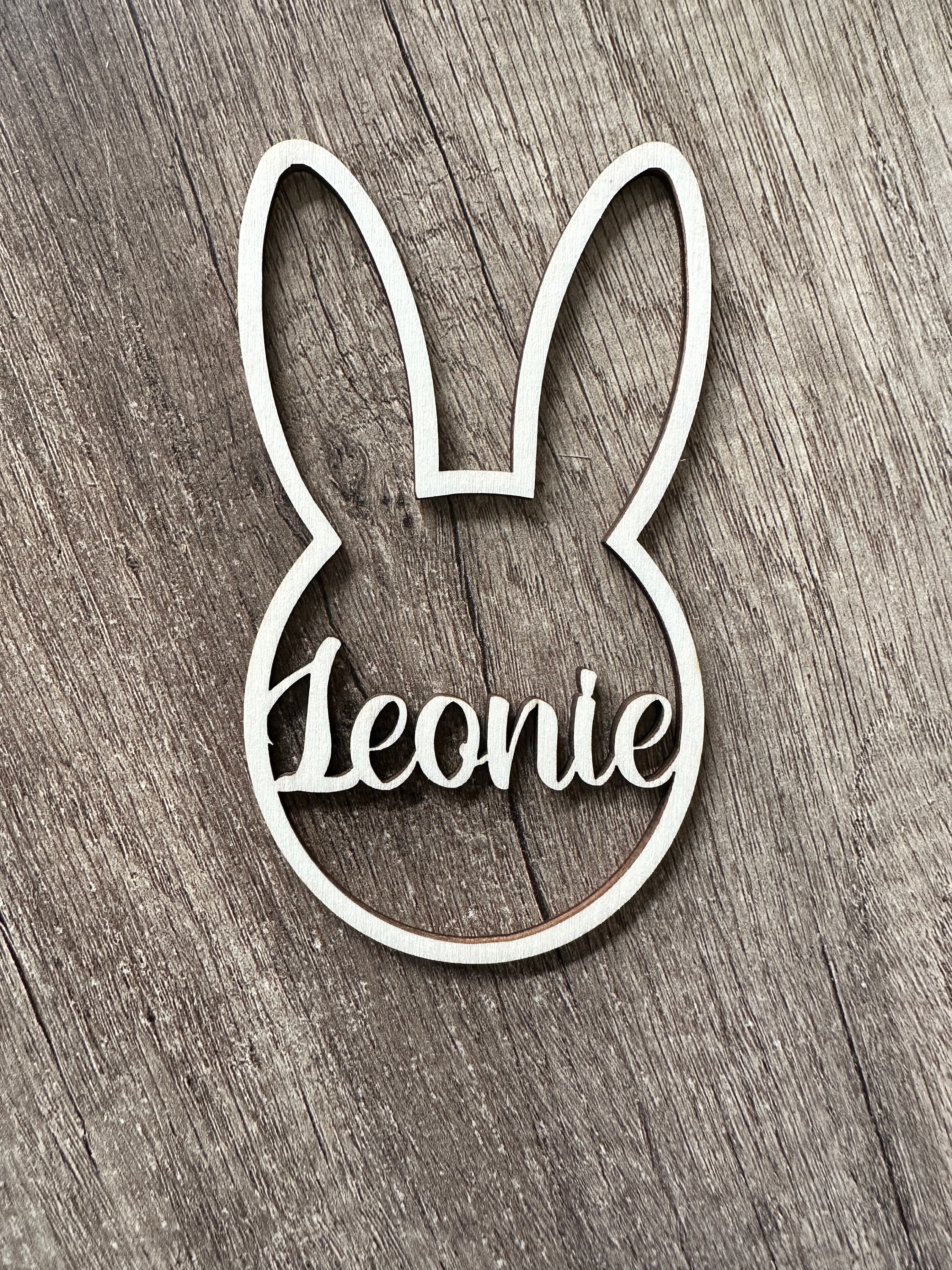 Name Sign For Rabbit Wooden Pendant Sign Gift Tag Rabbit Desired Name 14 Cm Easter Easter ...