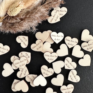 50 Scatter Decoration Cuore di legno Decorazione da tavolo Bello che tu sia qui Cuori decorativi Scatter Parti 2 cm o 3 cm o 4 cm