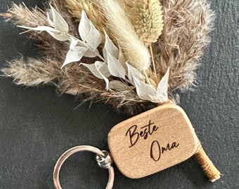 Wooden Key Ring Best Grandma Gift Keychain Grandma Omi