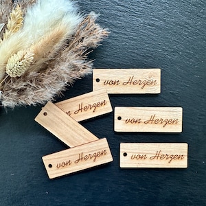 Holz Anhänger Schildchen Geschenkanhänger Von Herzen Rechteck Gast Gastgeschenk Anhänger Rechteckige Form