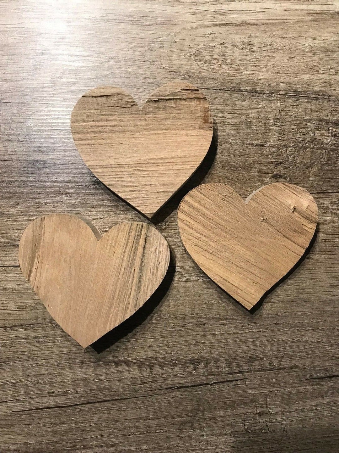 4 Holz Herz Deko Anhänger - Romantische Fensterdeko Für Zuhause