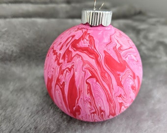 Marbled, hand painted, round ornament