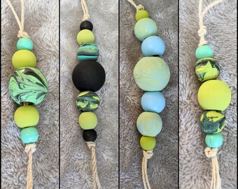 Wooden Bead Tassel Ornament - Emerald Emotions